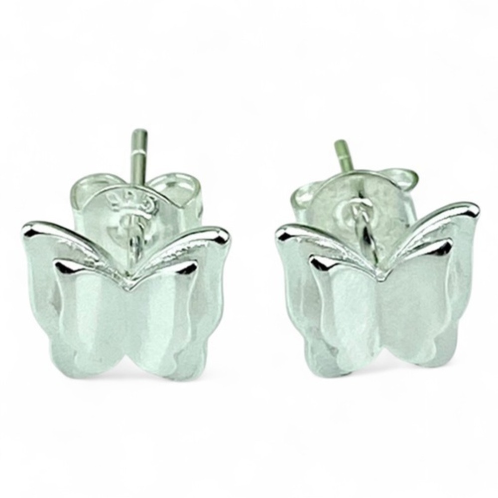 Sterling Silver Earrings Butterfly Post Earrings